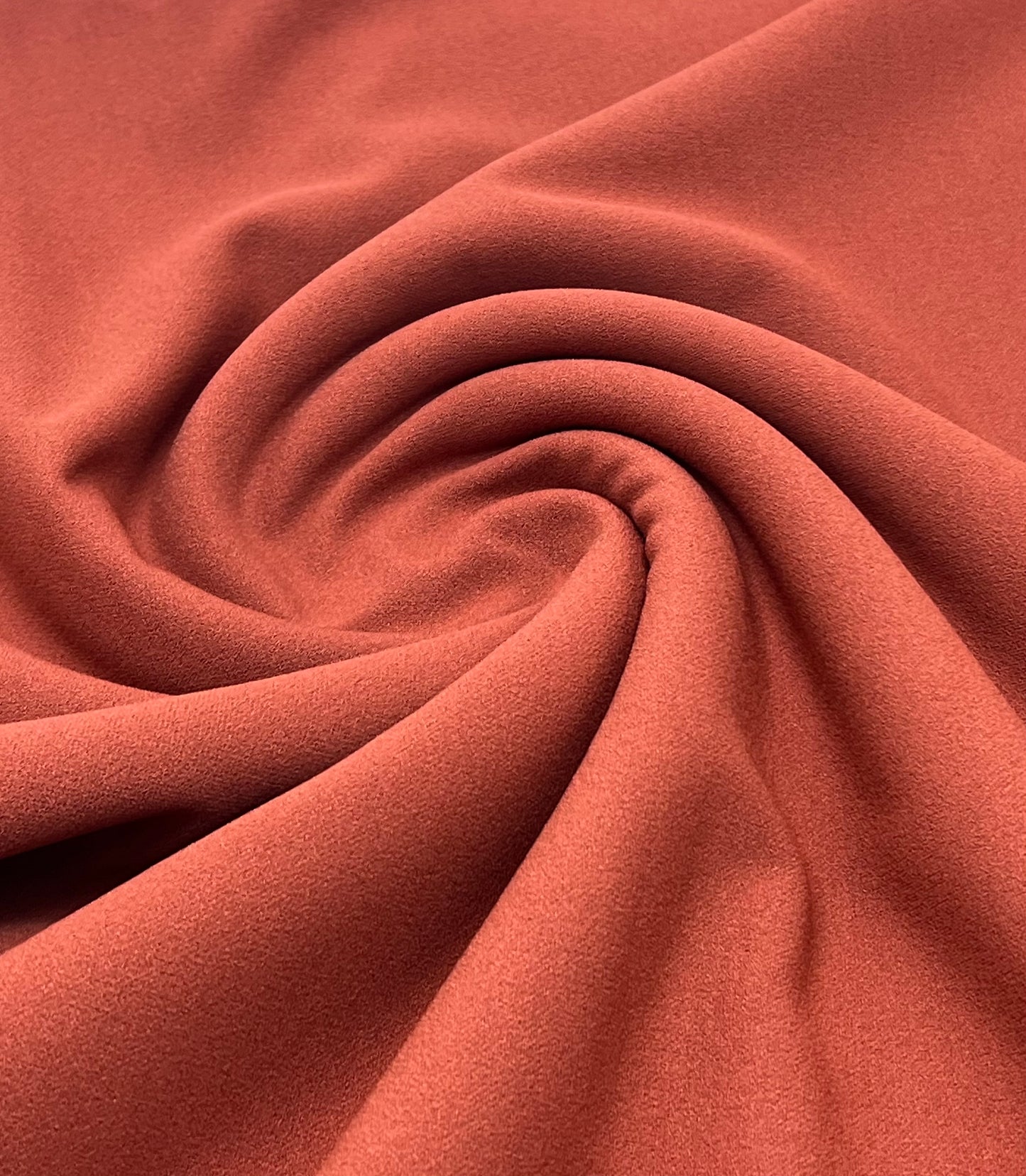 Plain Brown Rust Scuba Crepe Stretch Jersey Fabric 4 Way Stretch