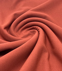 Plain Brown Rust Scuba Crepe Stretch Jersey Fabric 4 Way Stretch