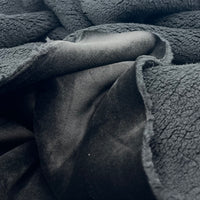 Black Luxury Sherpa Backed Fleece Fluffy Faux Fur Fabric