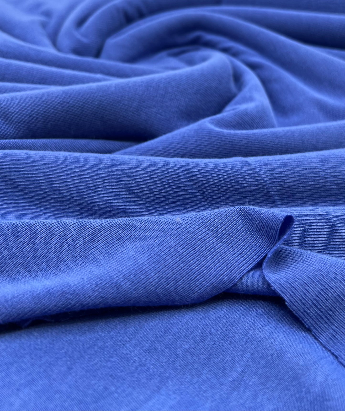 Blue Lightweight Melange Knit Stretch Fabric