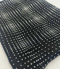 Black Silver Square Printed Chiffon Dress Fabric