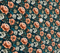 Vintage Roses Print Cotton Stretch Jersey 200 GSM 95/5 Lycra 4 Way Stretch