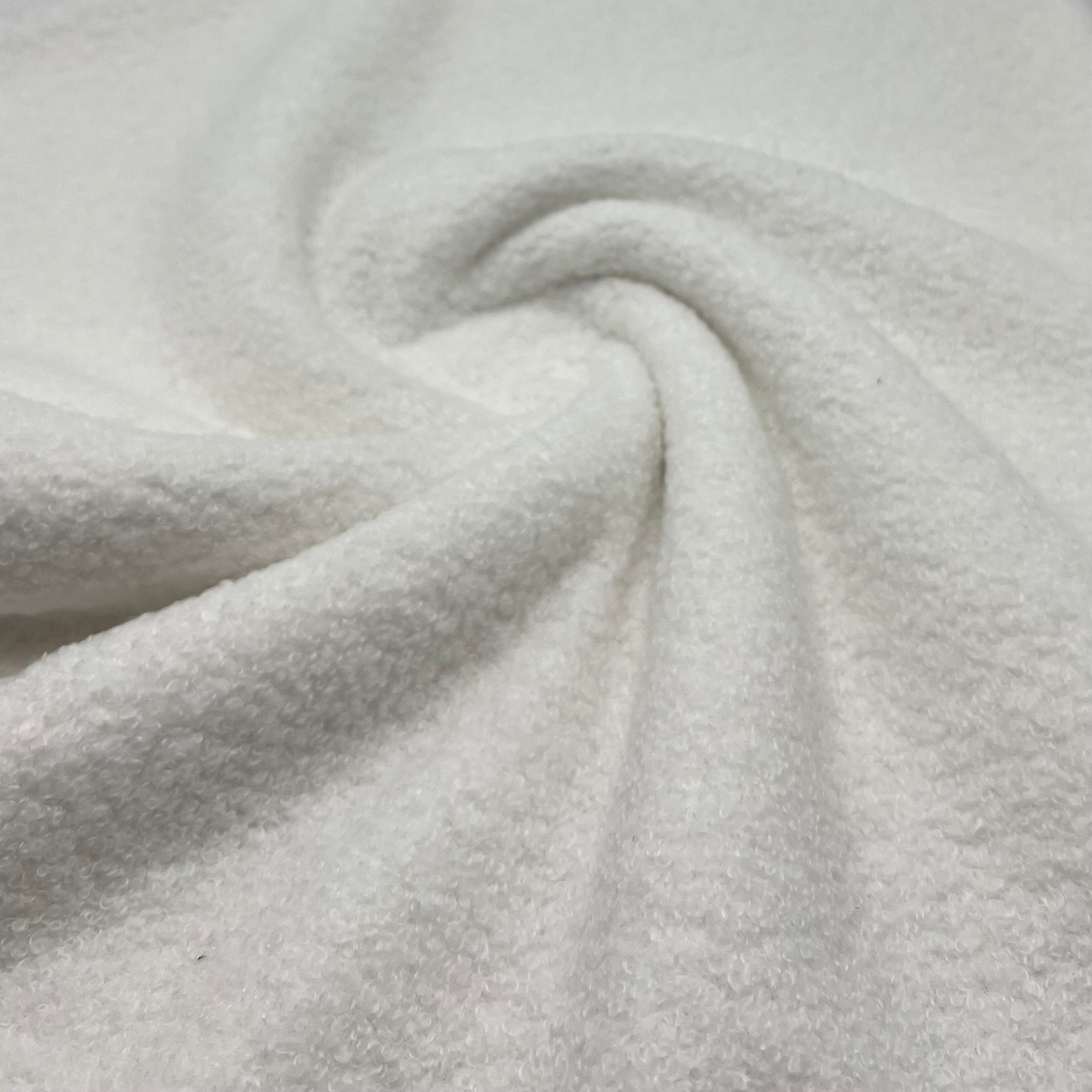 White Luxury Sherpa Curl Fleece Fluffy Faux Fur Fabric