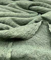 Khaki Green Textured 2 Way Stretch Fabric