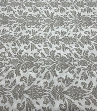 Ivory Grey Floral Lightweight Stretch Fabric