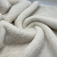 Cream Luxury Sherpa Backed Fleece Fluffy Faux Fur Fabric