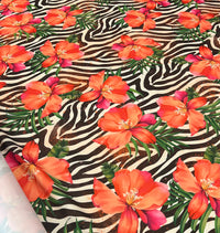 Floral Animal Printed Scuba Crepe Jersey Fabric 2 Way Stretch