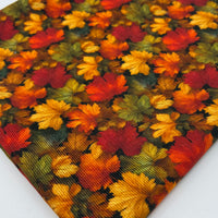 Leaf Print Cotton Needlecord Non Stretch Fabric