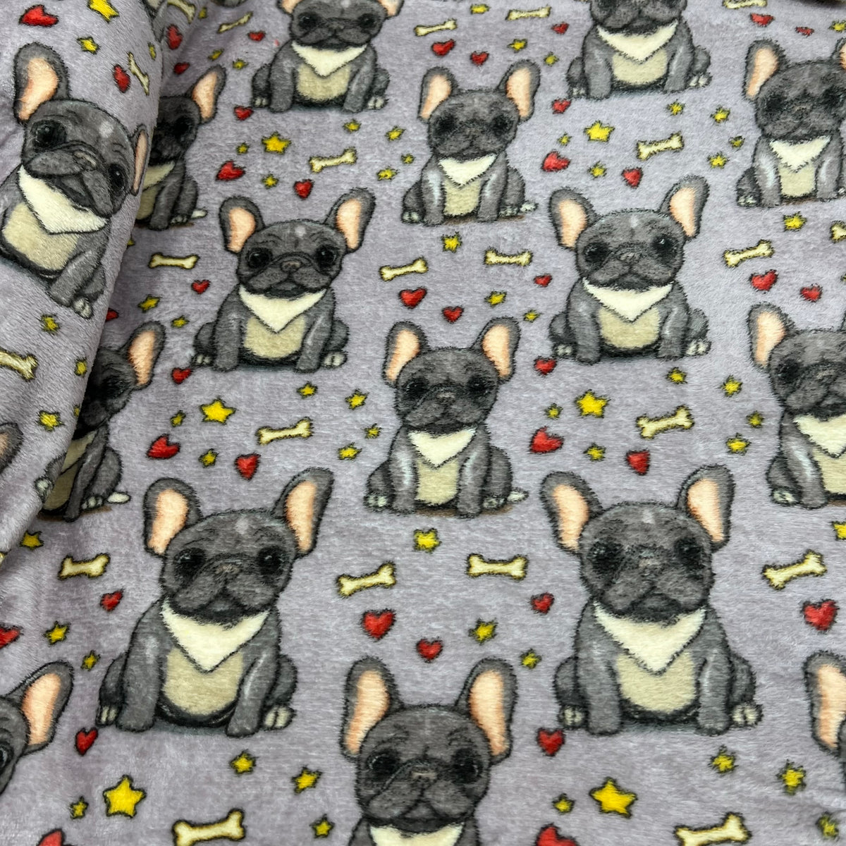 Bone Puppy Cuddle Fleece Fabric Blanket Loungewear