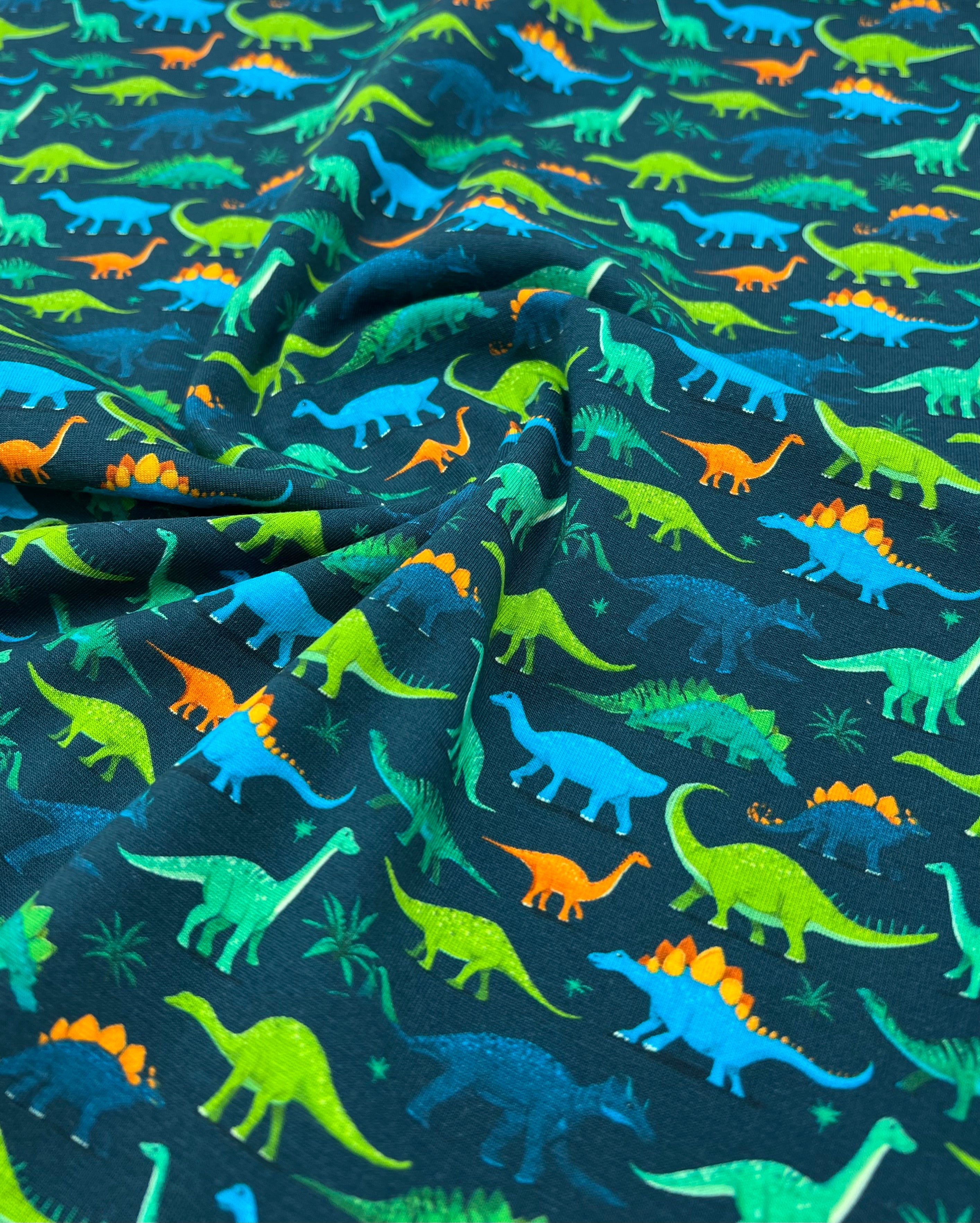 Dinosaurs Print Cotton Stretch Jersey 200 GSM 95/5 Lycra 4 Way Stretch