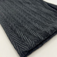 Black Wave Plisse Pleated Stretch Fabric