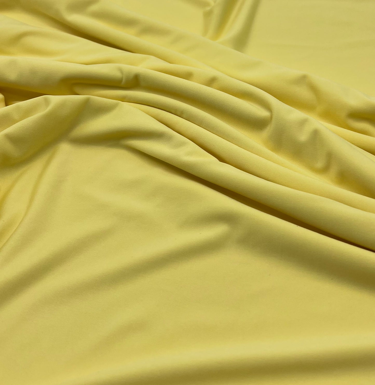 Lemon Yellow Plain Shiny Soft Touch Slinky 4 Way Stretch Fabric
