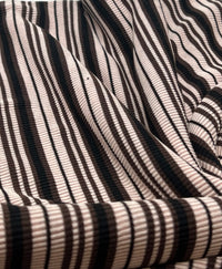 Nude Brown Knitted Horizontal Stripe 2 Way Stretch Fabric
