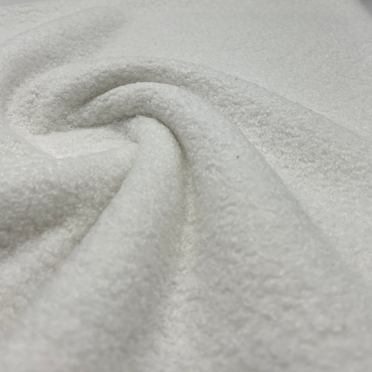 White Luxury Sherpa Curl Fleece Fluffy Faux Fur Fabric