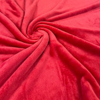 Red Super Soft Plain Cuddle Fleece Fabric Blanket Loungewear