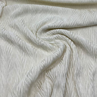 Cream Wave Plisse Pleated Stretch Fabric