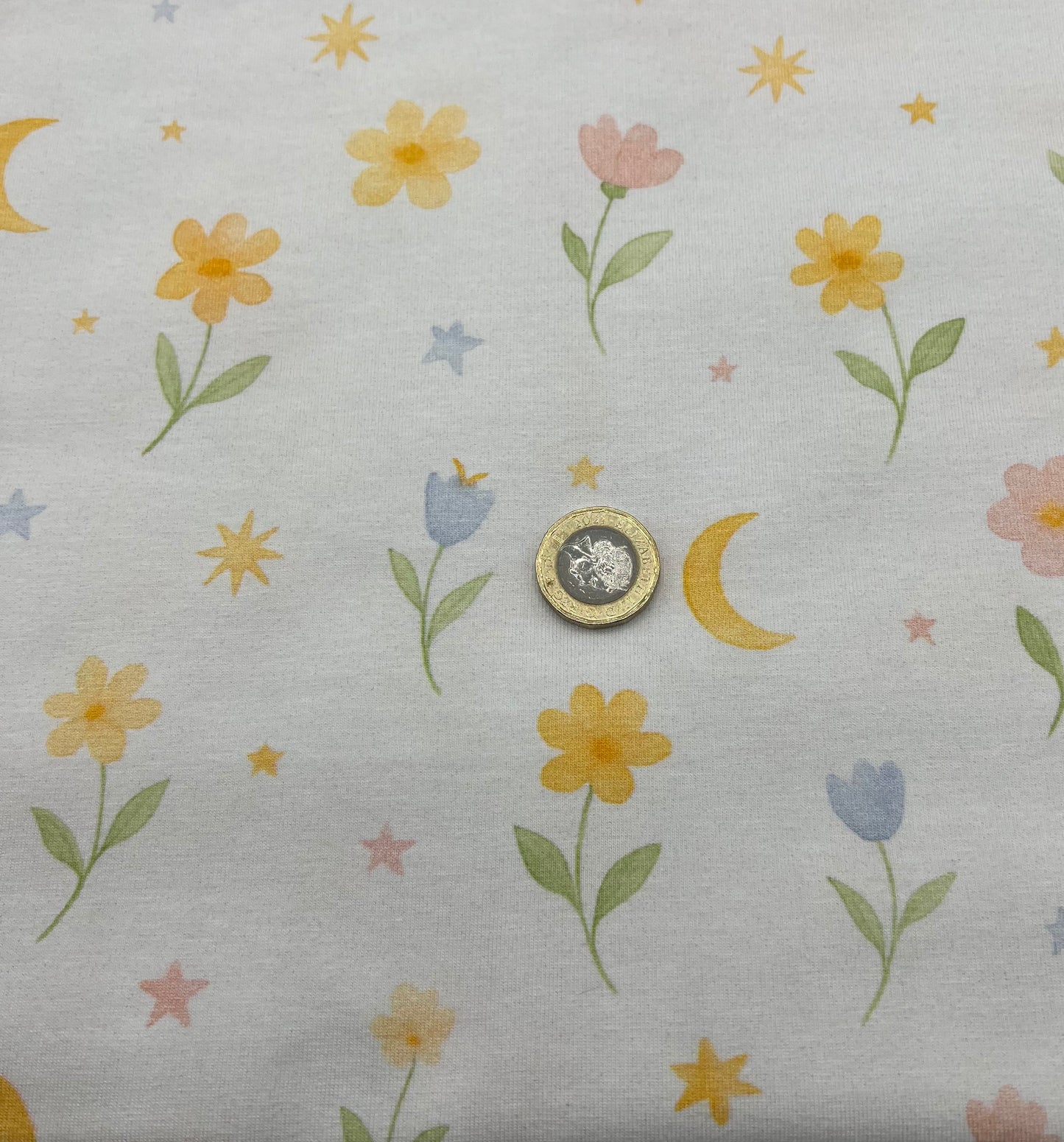 Spring Sprig Print Cotton Stretch Jersey 200 GSM 95/5 Lycra 4 Way Stretch