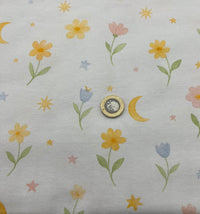 Spring Sprig Print Cotton Stretch Jersey 200 GSM 95/5 Lycra 4 Way Stretch