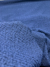 Navy Nacho Soft Textured Stretch Fabric