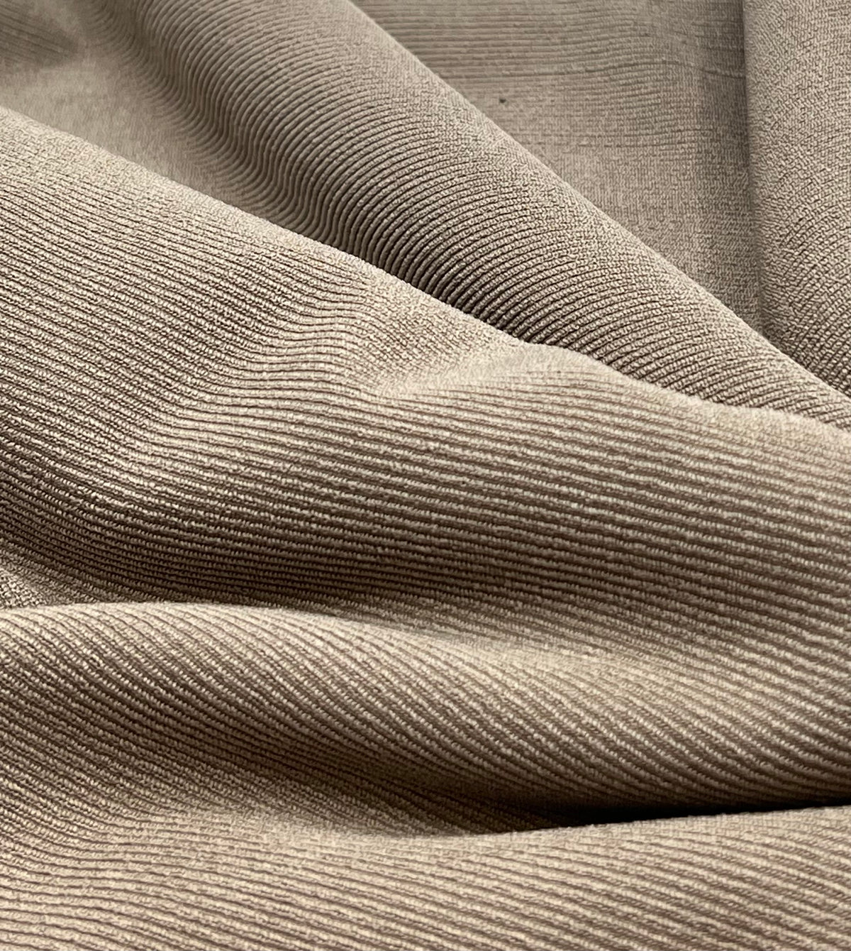 Mushroom Brown Fine Rib Stretch Fabric
