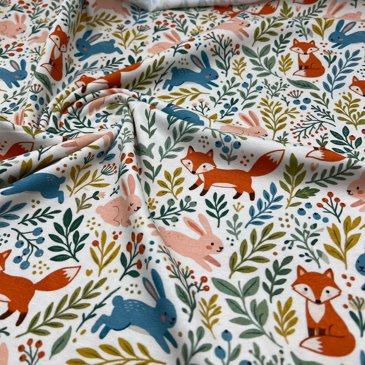 Woodland Animal Print Cotton Jersey 200 GSM 95/5 Lycra 4 Way Stretch