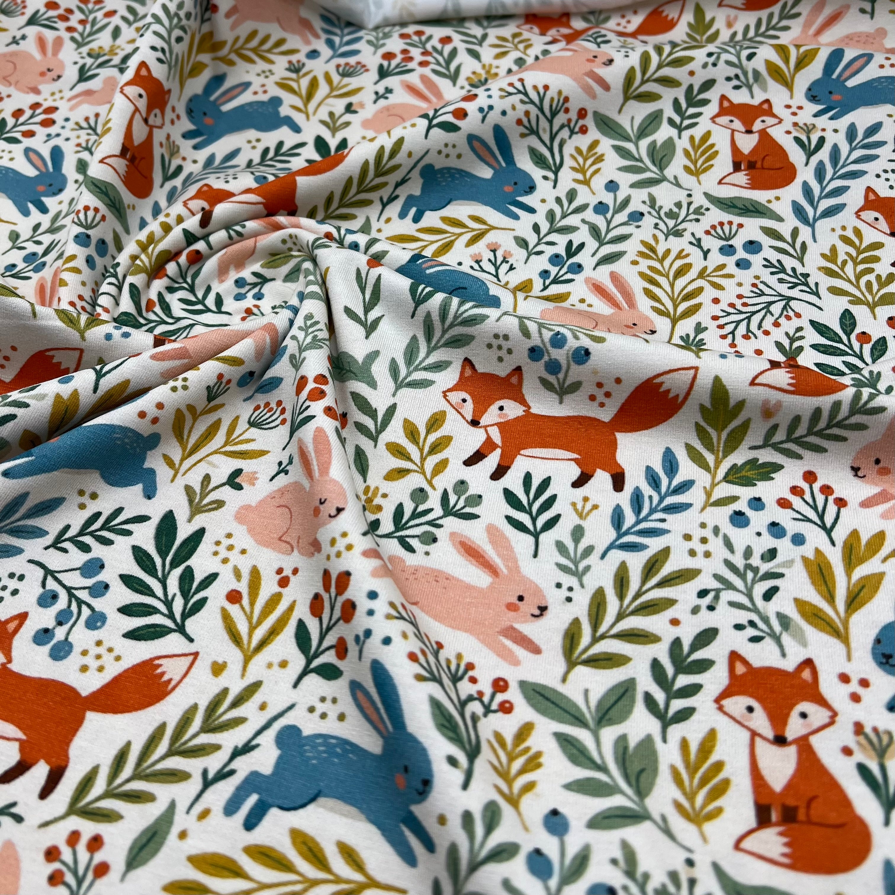 Woodland Animal Print Cotton Jersey 200 GSM 95/5 Lycra 4 Way Stretch