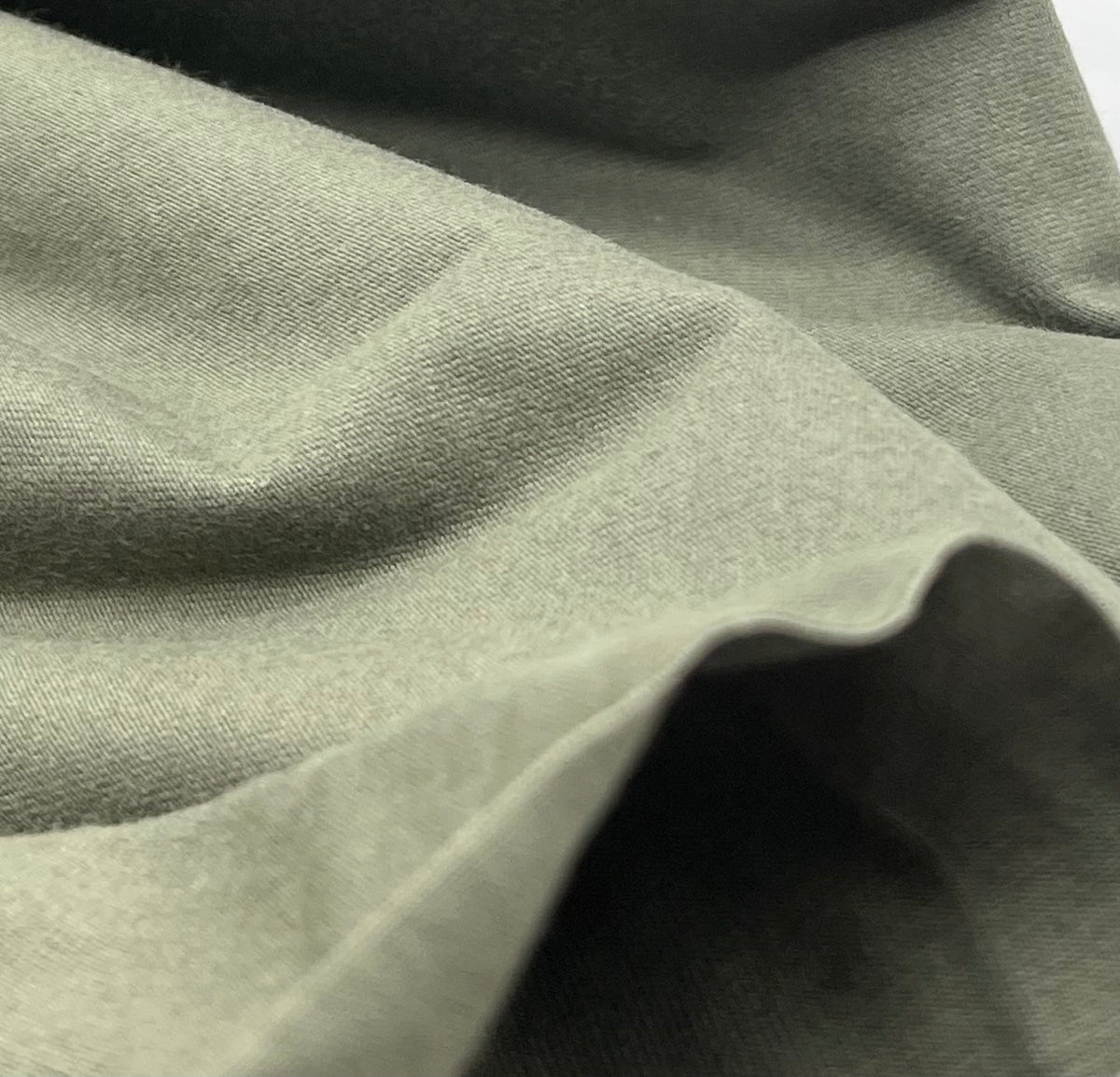 **SALE** Khaki Green Cotton Stretch Jersey 200 GSM 95/5 Lycra 4 Way Stretch