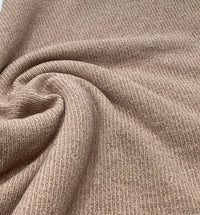 Stone Soft Brushed Cosy Fine Rib Stretch Fabric