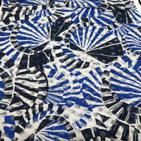 Blue Navy Abstract Lace Fabric Stretch