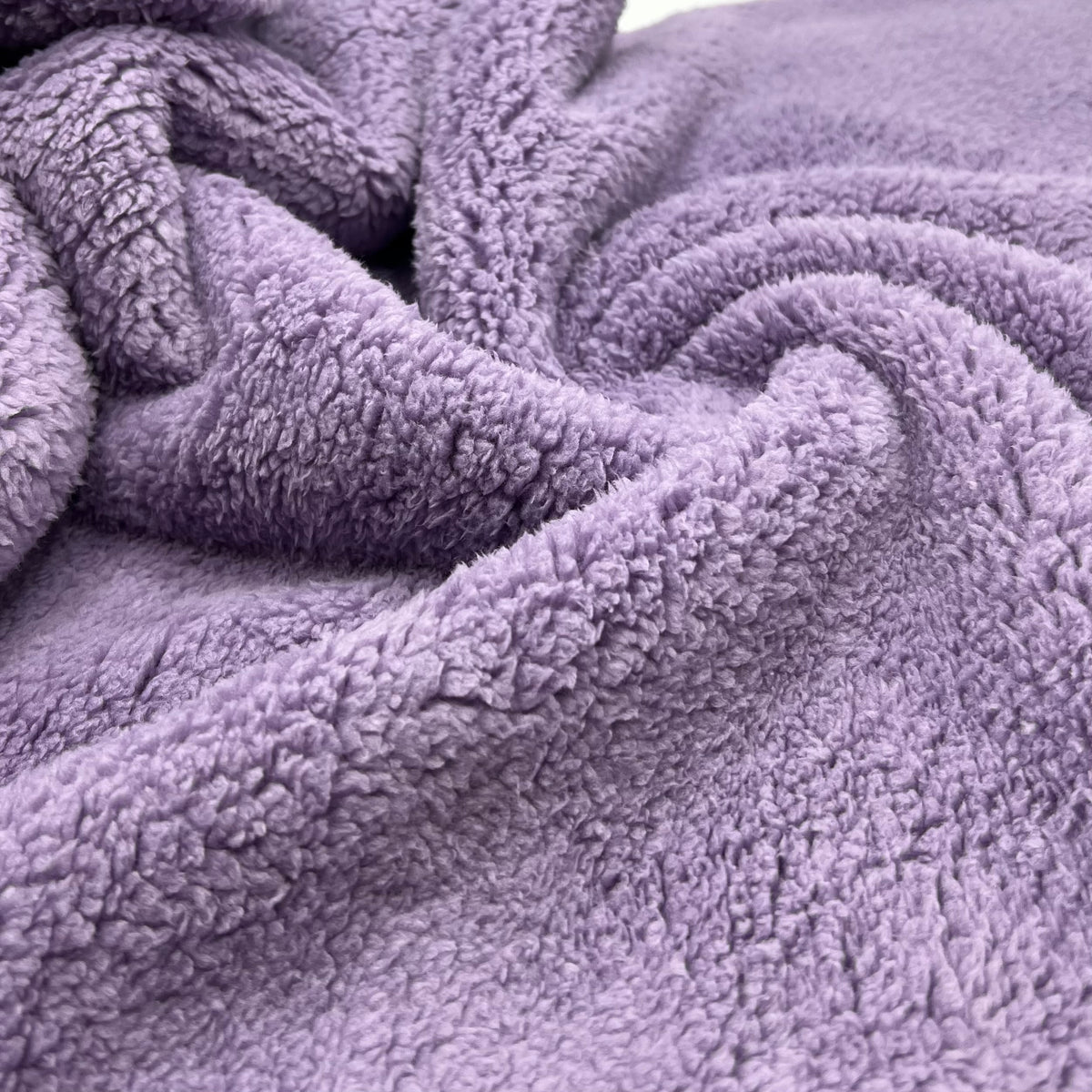 Lilac Grey Luxury Sherpa Backed Fleece Fluffy Faux Fur Fabric L