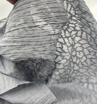 Grey Detailed Crinkled Lightweight Non Stretch Fabric