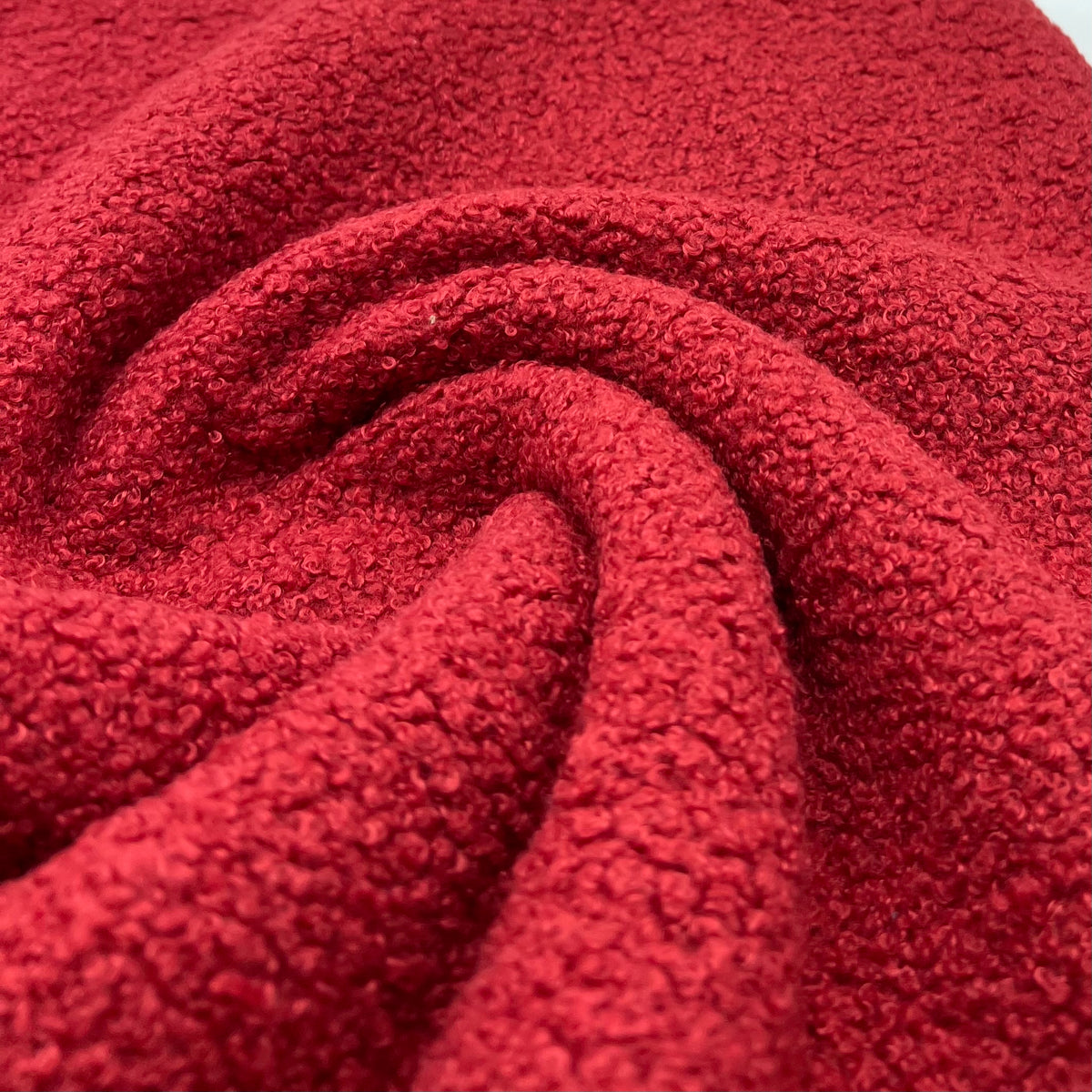 Wine Luxury Sherpa Curl Fleece Fluffy Faux Fur Fabric