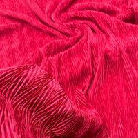 Burgundy Wave Plisse Pleated Stretch Fabric