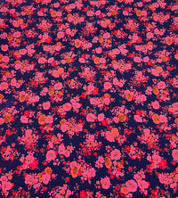 Purple Ditsy Floral Compact Crepe Fabric 2 Way Stretch