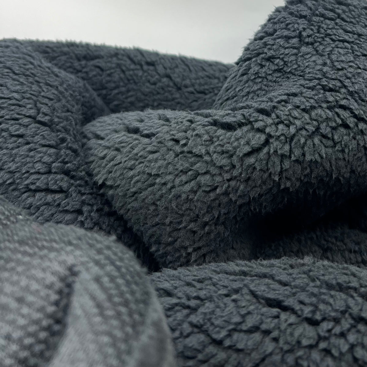 Black Luxury Sherpa Backed Fleece Fluffy Faux Fur Fabric