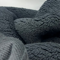 Black Luxury Sherpa Backed Fleece Fluffy Faux Fur Fabric