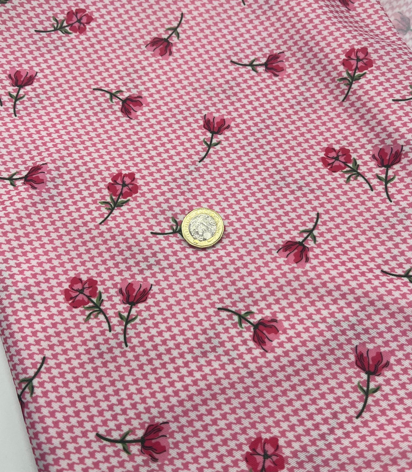 Pink Flower Floral Lightweight Stretch Fabric