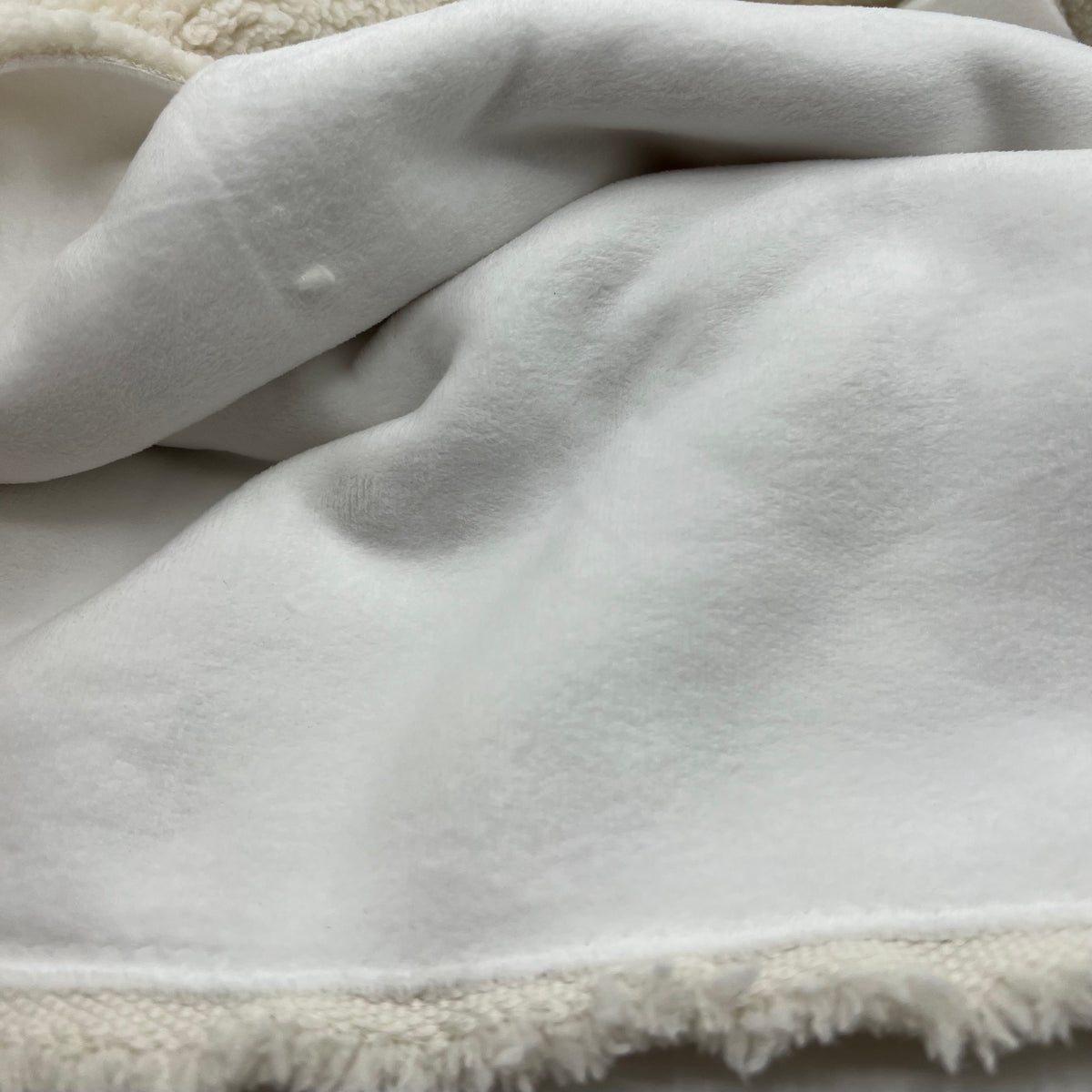 Cream Luxury Sherpa Backed Fleece Fluffy Faux Fur Fabric