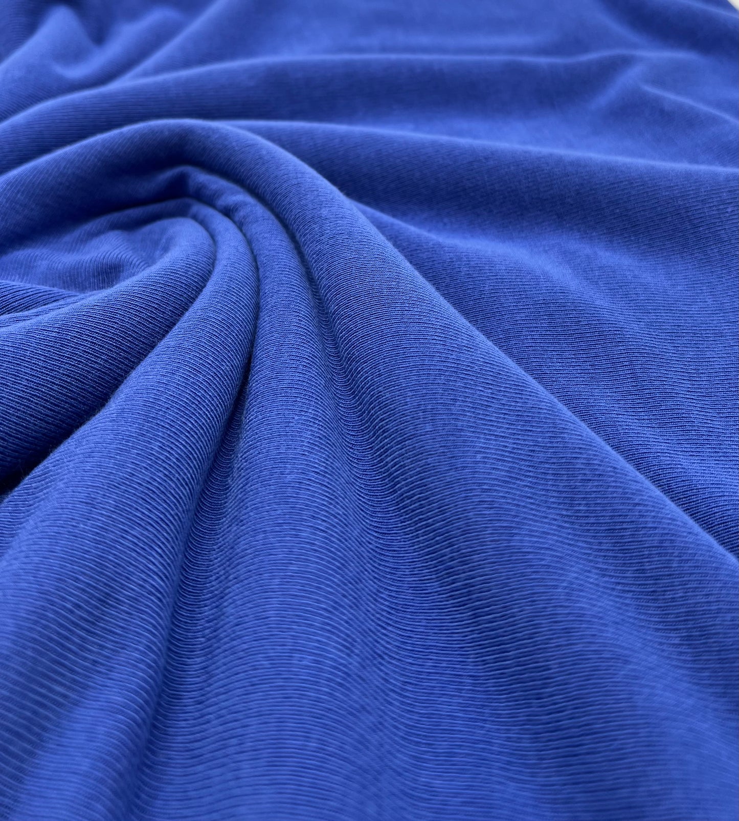 Blue Lightweight Melange Knit Stretch Fabric
