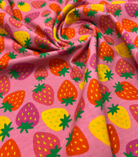 Berry Bright Print Cotton Stretch Jersey 200 GSM 95/5 Lycra 4 Way Stretch