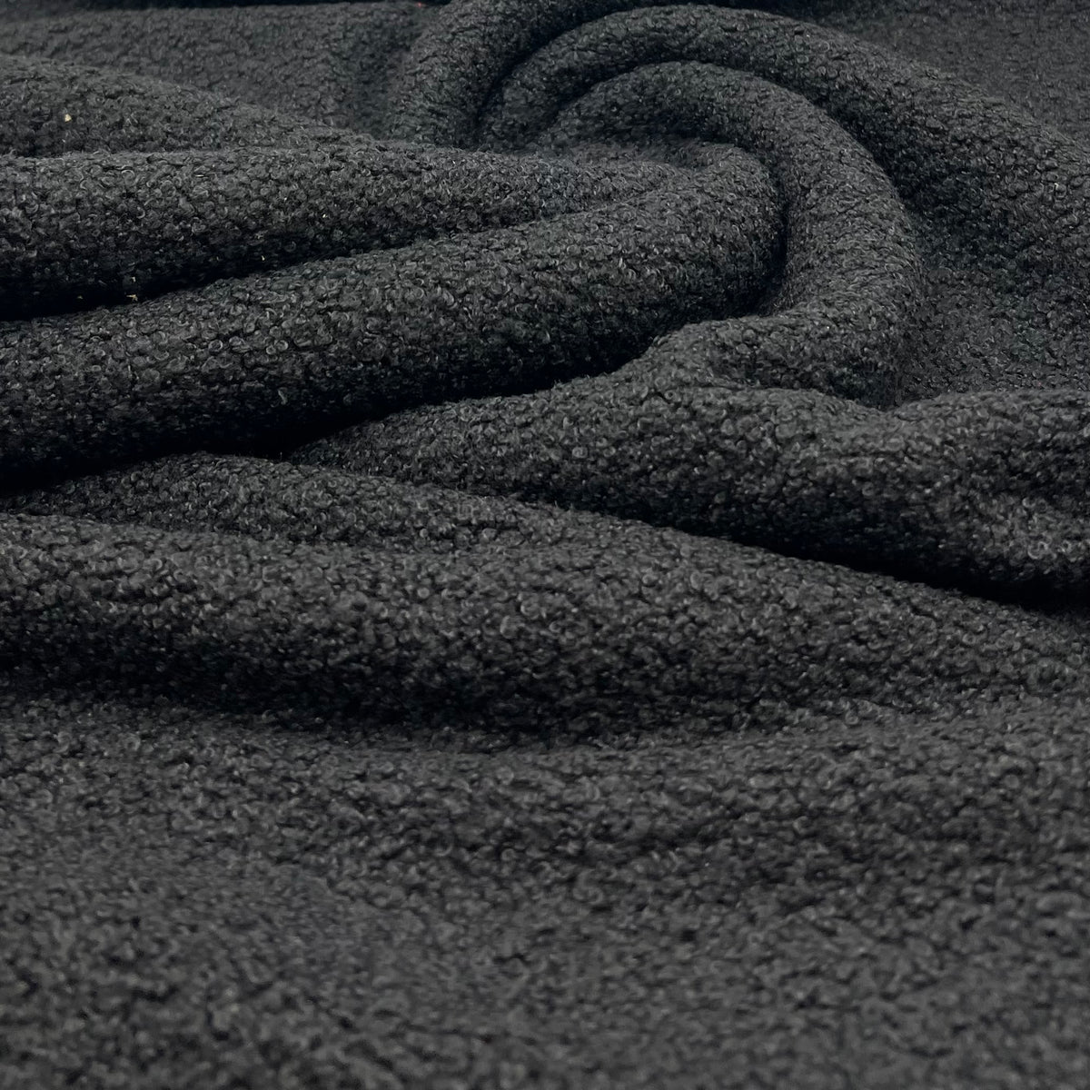 Black Luxury Sherpa Curl Fleece Fluffy Faux Fur Fabric