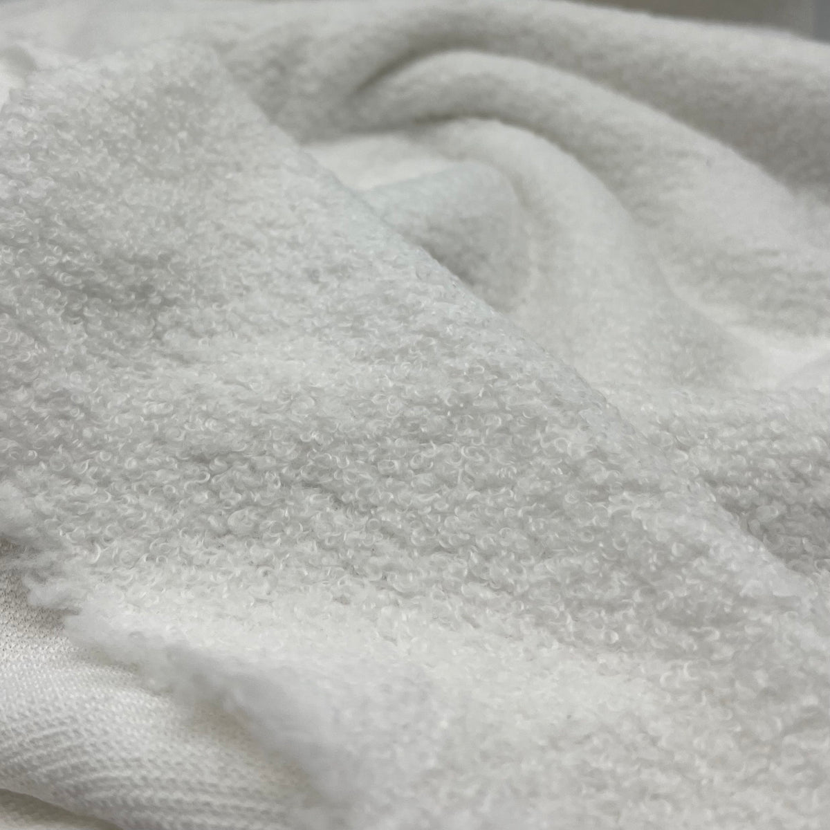 White Luxury Sherpa Curl Fleece Fluffy Faux Fur Fabric