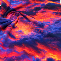 Sunset Clouds Print Cotton Jersey 200 GSM 95/5 Lycra 4 Way Stretch