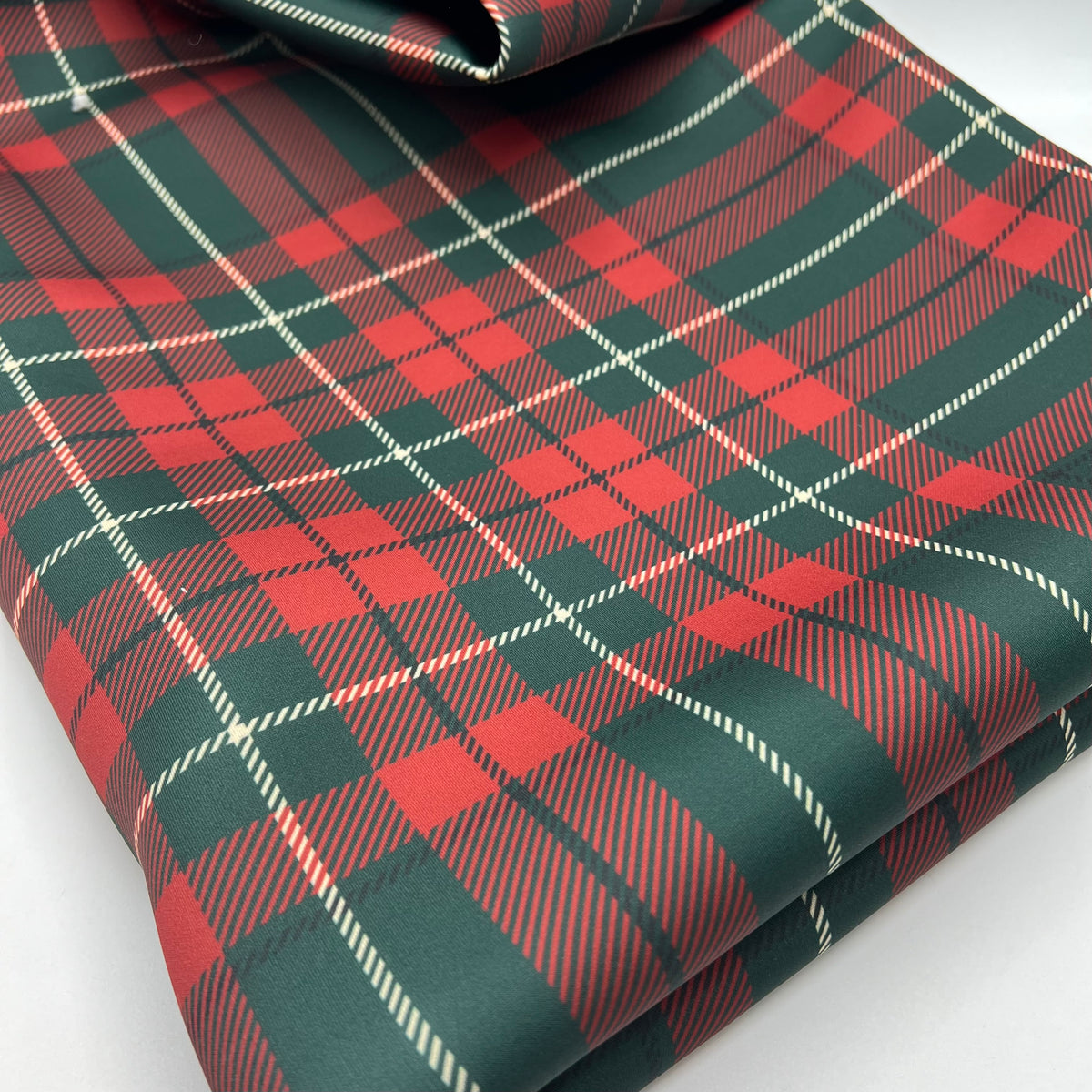 Burgundy Check Scuba Foam 3D Mono Jersey Fabric 2 Way Stretch