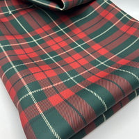 Burgundy Check Scuba Foam 3D Mono Jersey Fabric 2 Way Stretch