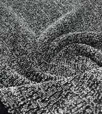 Black Grey Slubbed Knit Textured Stretch Fabric