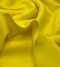 Plain Yellow Scuba Crepe Stretch Jersey Fabric 4 Way Stretch