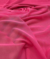 Plain Hot Baby Pink Mesh Fabric Stretch