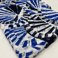Blue Navy Abstract Lace Fabric Stretch