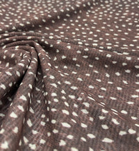 Brown Spot Print Mesh Fabric Stretch